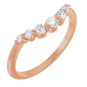 14K Rose 1/5 CTW Lab-Grown Diamond Contour Band
