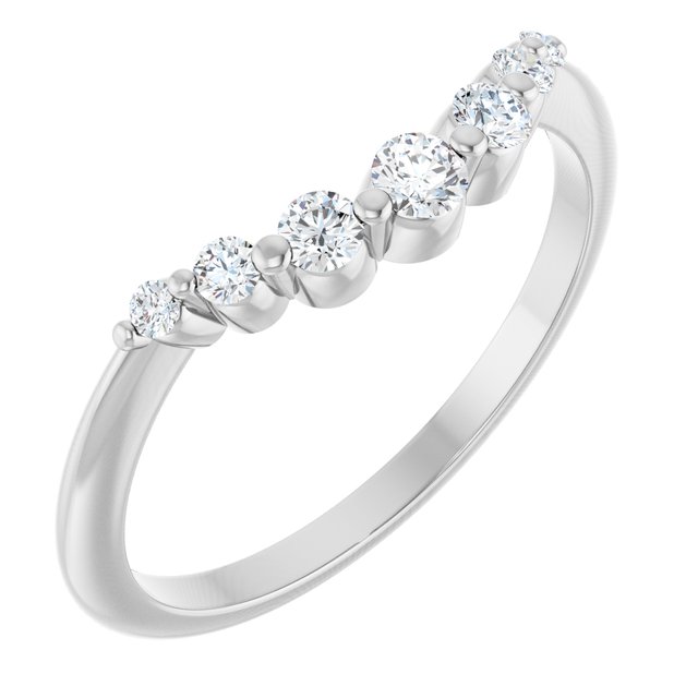 Platinum 1/5 CTW Lab-Grown Diamond Contour Band