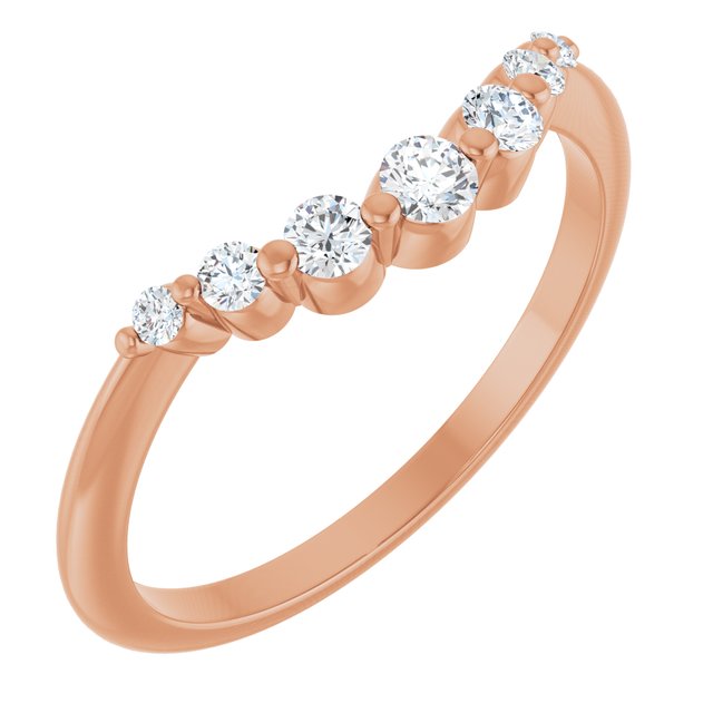14K Rose 1/5 CTW Lab-Grown Diamond Contour Band