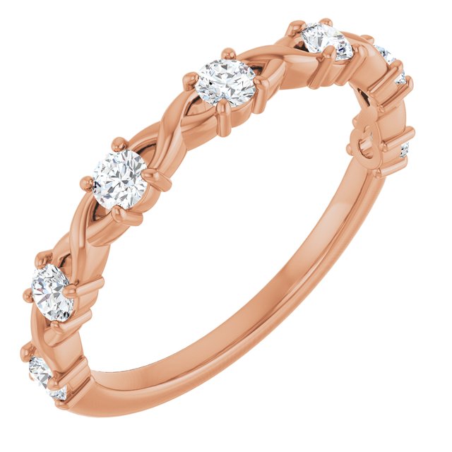 14K Rose 3/8 CTW Lab-Grown Diamond Anniversary Band