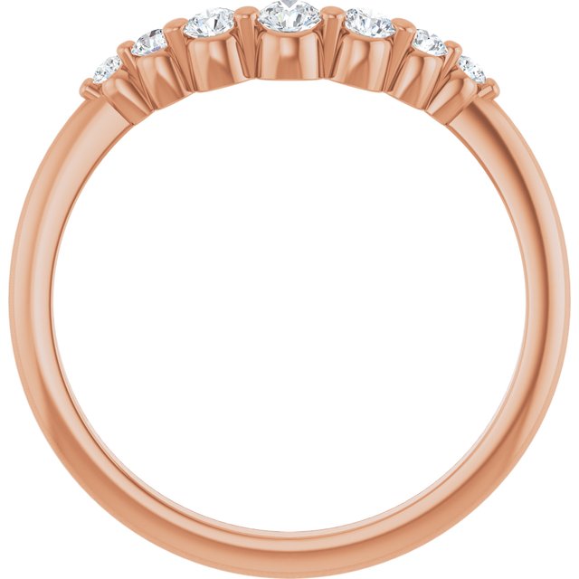 14K Rose 1/5 CTW Lab-Grown Diamond Contour Band
