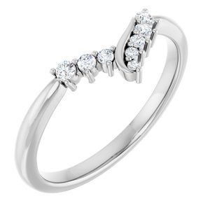 14K White 1/8 CTW Lab-Grown Diamond Contour Band