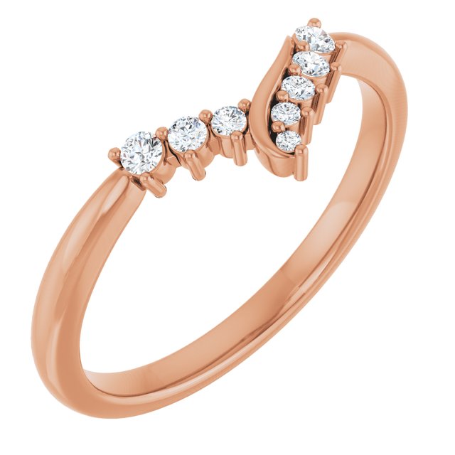 14K Rose 1/8 CTW Lab-Grown Diamond Contour Band