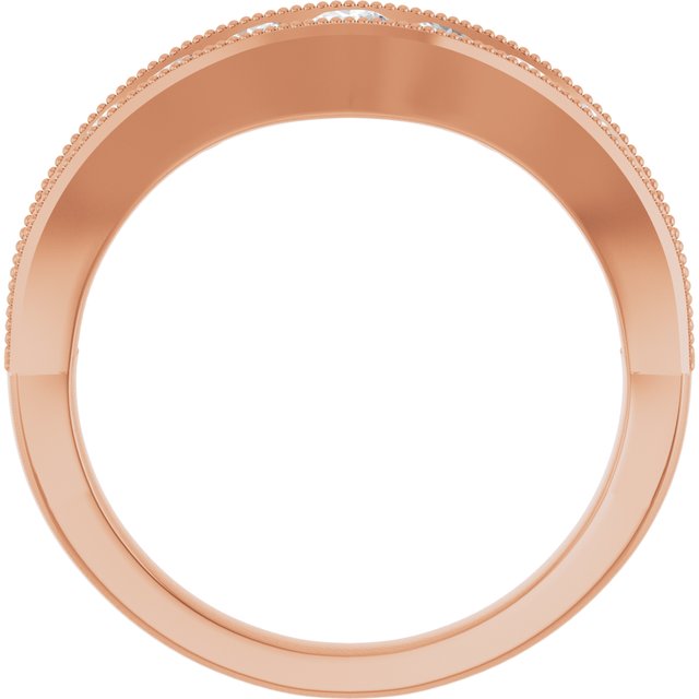 14K Rose 3/4 CTW Lab-Grown Diamond Contour Band