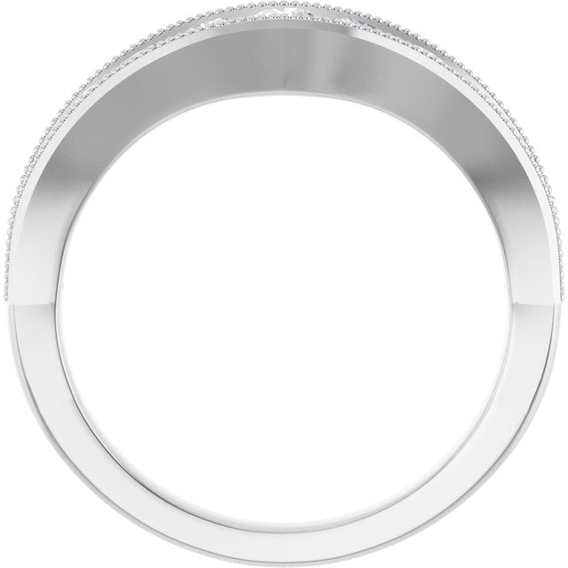 Platinum 3/4 CTW Lab-Grown Diamond Contour Band