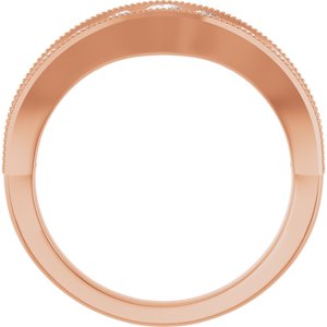 14K Rose 3/4 CTW Lab-Grown Diamond Contour Band