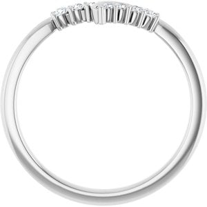 14K White 1/8 CTW Lab-Grown Diamond Contour Band