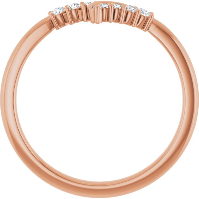 14K Rose 1/8 CTW Lab-Grown Diamond Contour Band