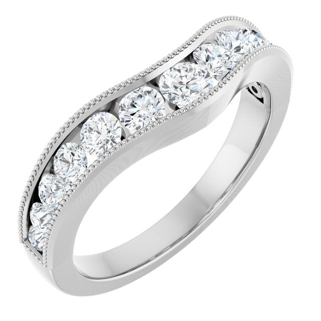Platinum 3/4 CTW Lab-Grown Diamond Contour Band