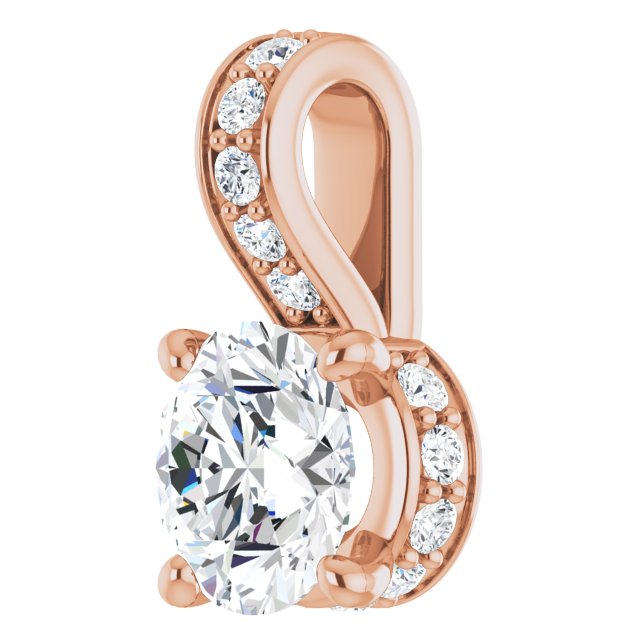 14K Rose 1/2 CTW Lab-Grown Diamond Pendant