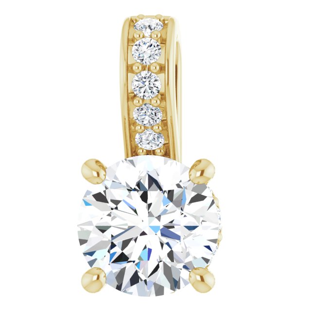 14K Yellow 1/2 CTW Lab-Grown Diamond Pendant