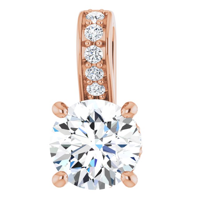 14K Rose 1/2 CTW Lab-Grown Diamond Pendant