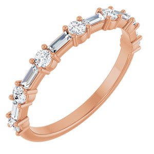14K Rose 1/2 CTW Lab-Grown Diamond Anniversary Band