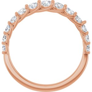14K Rose 3/4 CTW Lab-Grown Diamond Anniversary Band