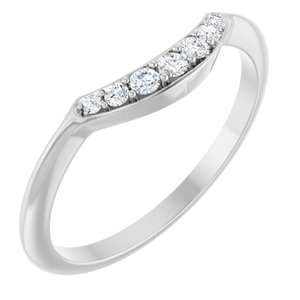 14K White 1/8 CTW Lab Grown Diamond Contour Band