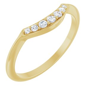 14K Yellow 1/8 CTW Lab Grown Diamond Contour Band