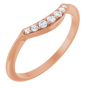 14K Rose 1/8 CTW Lab Grown Diamond Contour Band