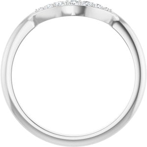 14K White 1/8 CTW Lab Grown Diamond Contour Band