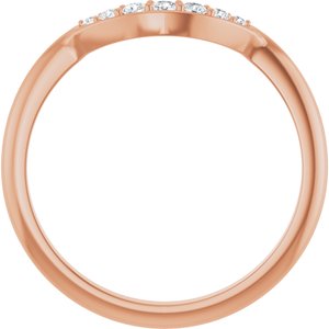 14K Rose 1/8 CTW Lab Grown Diamond Contour Band