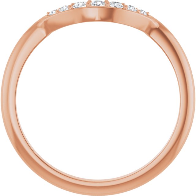 14K Rose 1/8 CTW Lab Grown Diamond Contour Band