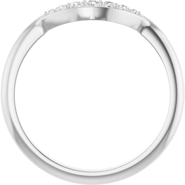 14K White 1/8 CTW Lab Grown Diamond Contour Band