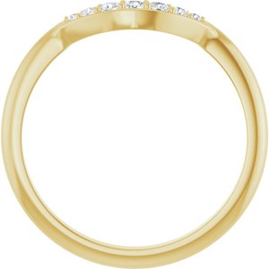 14K Yellow 1/8 CTW Lab Grown Diamond Contour Band