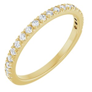 14K Yellow 1/4 CTW Lab-Grown Diamond French-Set Anniversary Band