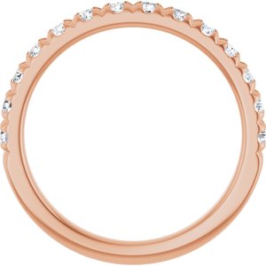 14K Rose 5/8 CTW Lab-Grown Diamond French-Set Anniversary Band