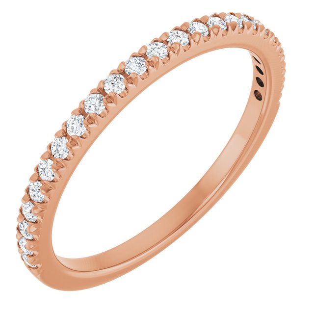14K Rose 1/4 CTW Lab-Grown Diamond French-Set Anniversary Band