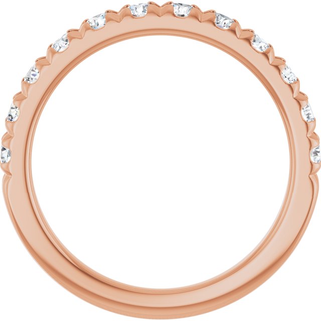 14K Rose 3/4 CTW Lab-Grown Diamond French-Set Anniversary Band