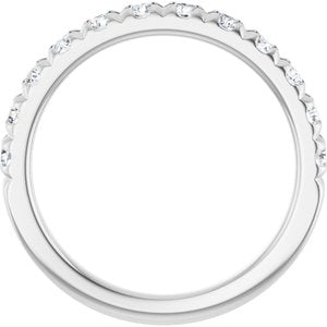 14K White 3/4 CTW Lab-Grown Diamond French-Set Anniversary Band