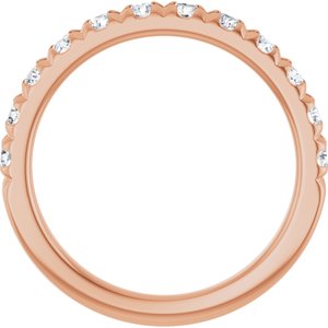 14K Rose 3/4 CTW Lab-Grown Diamond French-Set Anniversary Band