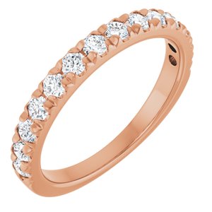 14K Rose 5/8 CTW Lab-Grown Diamond French-Set Anniversary Band