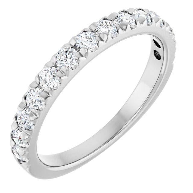 Platinum 5/8 CTW Lab-Grown Diamond French-Set Anniversary Band