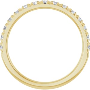 14K Yellow 1/2 CTW Lab-Grown Diamond French-Set Anniversary Band