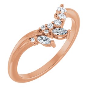 14K Rose 1/5 CTW Lab-Grown Diamond Contour Band