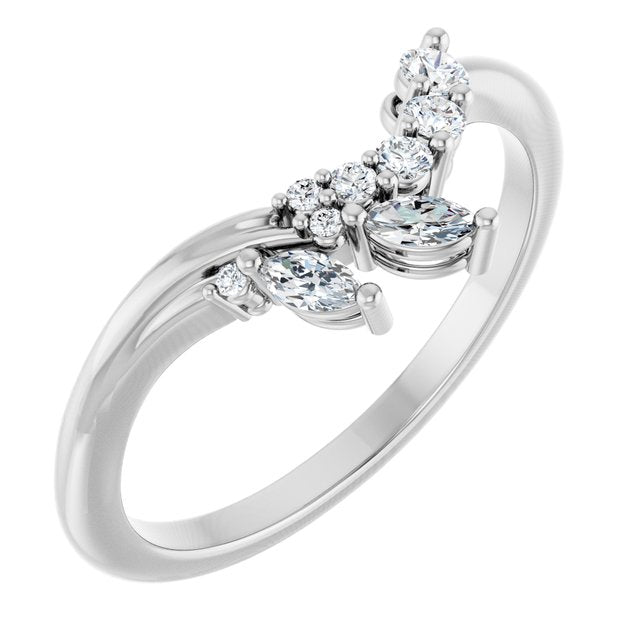 Platinum 1/5 CTW Lab-Grown Diamond Contour Band