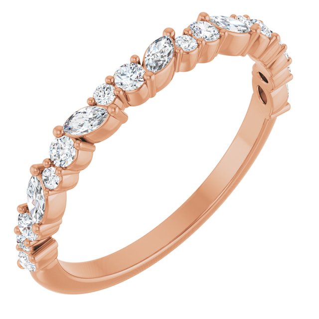 14K Rose 3/8 CTW Lab-Grown Diamond Anniversary Band
