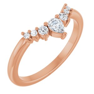 14K Rose 1/4 CTW Lab-Grown Diamond Contour Band