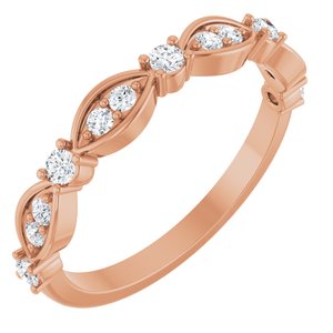 14K Rose 1/3 CTW Lab-Grown Diamond Anniversary Band