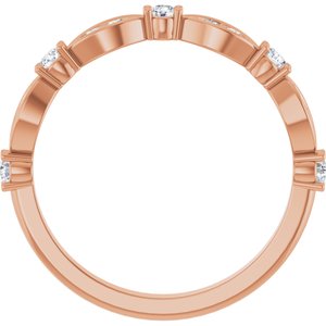 14K Rose 1/3 CTW Lab-Grown Diamond Anniversary Band