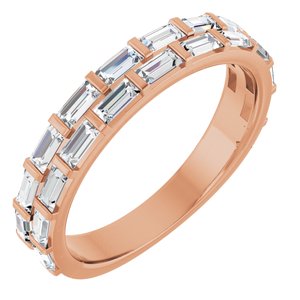 14K Rose 7/8 CTW Lab-Grown Diamond Double Row Anniversary Band