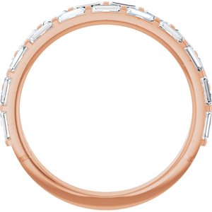 14K Rose 7/8 CTW Lab-Grown Diamond Double Row Anniversary Band