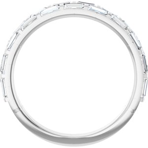 14K White 7/8 CTW Lab-Grown Diamond Double Row Anniversary Band