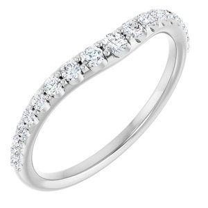 Platinum 1/2 CTW Lab-Grown Diamond Graduated Contour Band