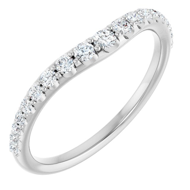 14K White 1/3 CTW Lab-Grown Diamond Graduated Contour Band