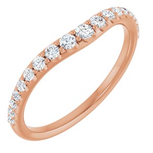 14K Rose 1/3 CTW Lab-Grown Diamond Graduated Contour Band