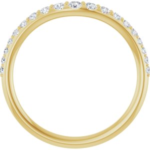14K Yellow 1/2 CTW Lab-Grown Diamond Graduated Contour Band