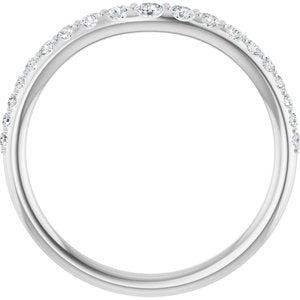 Platinum 1/2 CTW Lab-Grown Diamond Graduated Contour Band