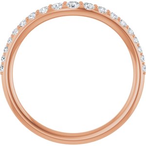 14K Rose 1/2 CTW Lab-Grown Diamond Graduated Contour Band